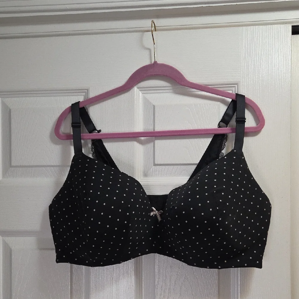 Cacique Lightly Lined Balconette Polka Dot Bra